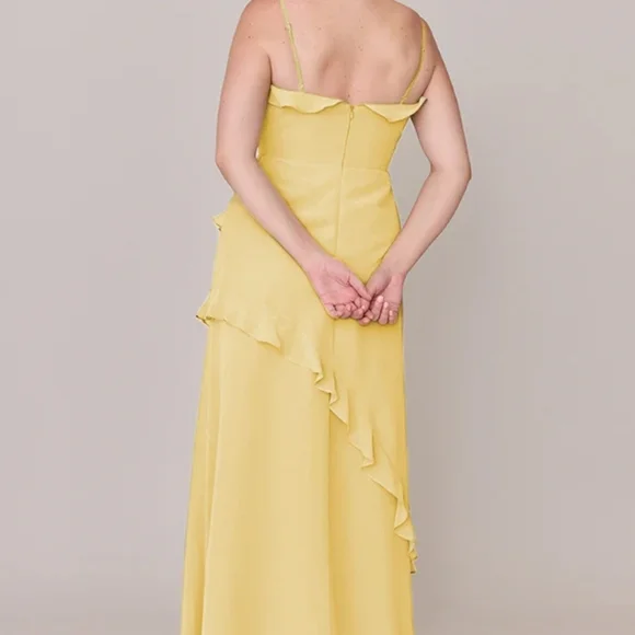 Formal Yellow Ruffle Dress - Picture 2 of 8
